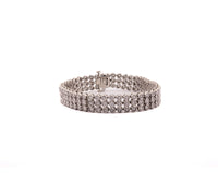 14K White Gold 4.20Ct 3 Row Diamond Bracelet