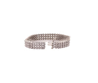 14K White Gold 4.20Ct 3 Row Diamond Bracelet