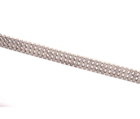 14K White Gold 4.20Ct 3 Row Diamond Bracelet