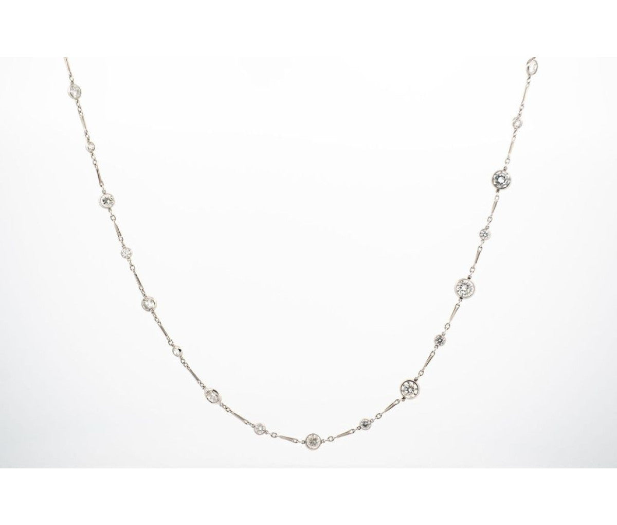 Platinum Diamonds By The Yard 8.89ct Necklace