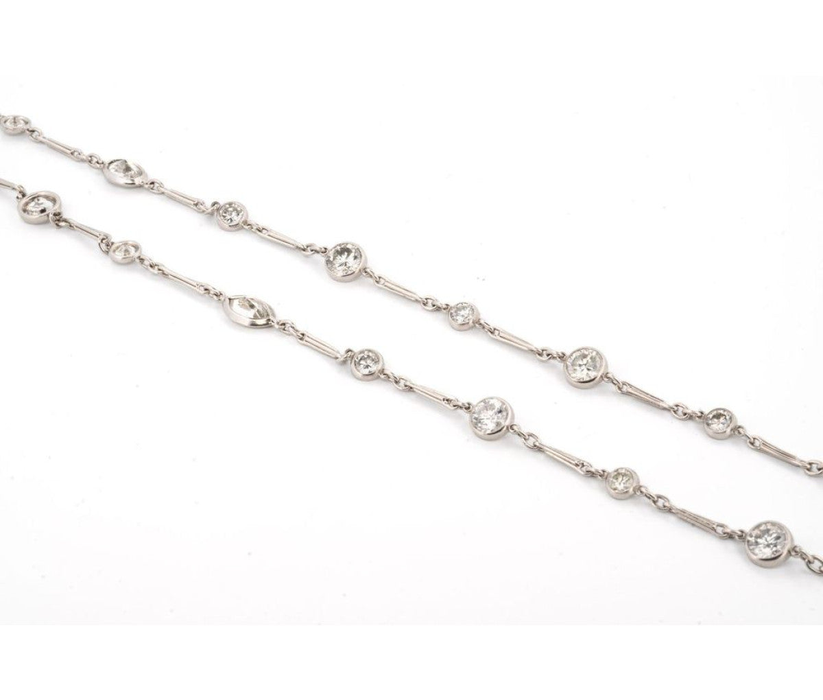 Platinum Diamonds By The Yard 8.89ct Necklace