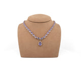 Women's 14K Michael Christoff 6.80ct Diamond & Tanzanite Dangle Necklace 476