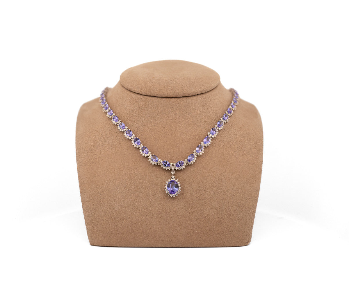 Michael Christoff 14K White Gold Diamond & Tanzanite Dangle Necklace