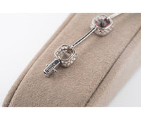 14kt White Gold Authentic Meira T Rainbow Multistone Halo Station Link Bracelet