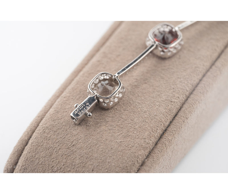 14kt White Gold Authentic Meira T Rainbow Multistone Halo Station Link Bracelet