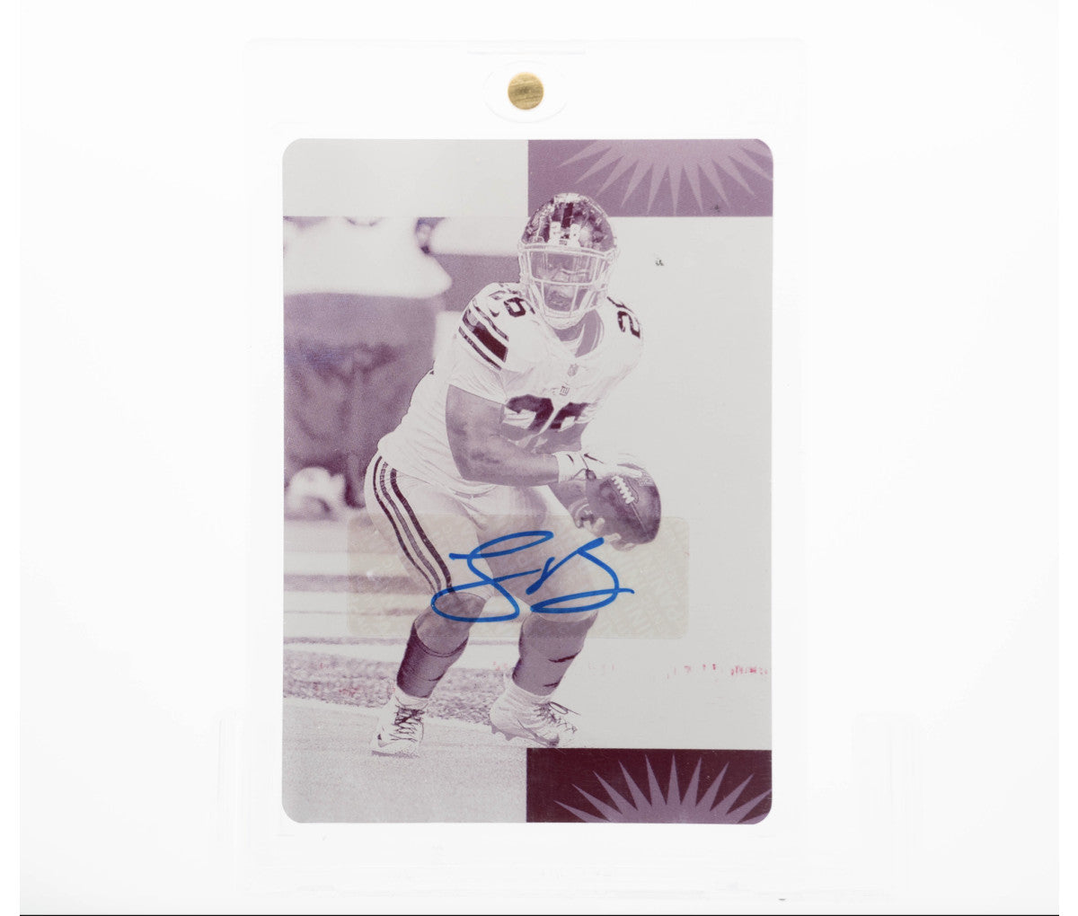 2019 Panini Plates & Patches Saquon Barkley Magenta Plate Auto RC 1/1