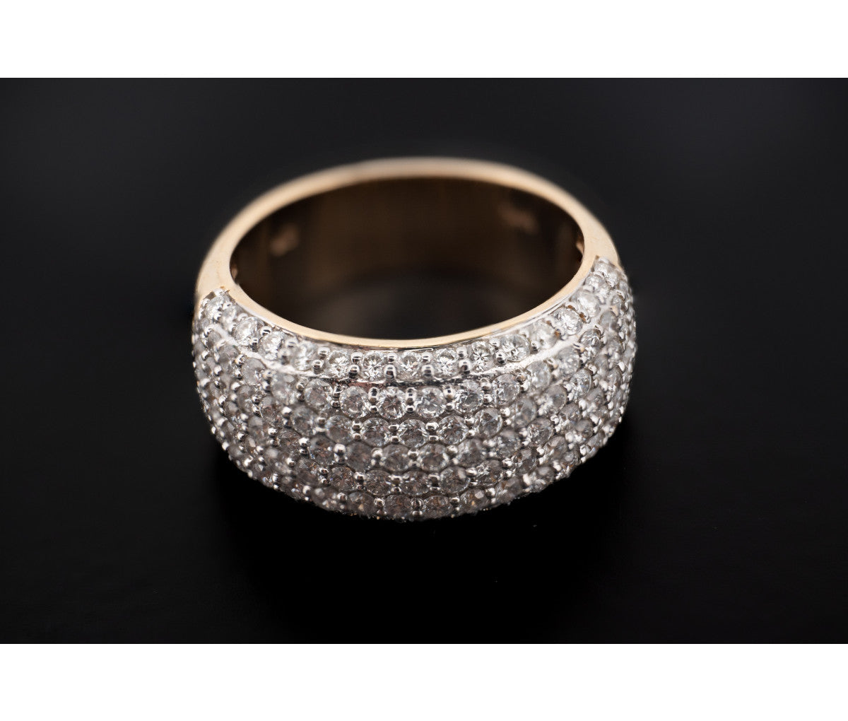 14K Yellow Gold 1.19 cttw Pave Set Diamond Band