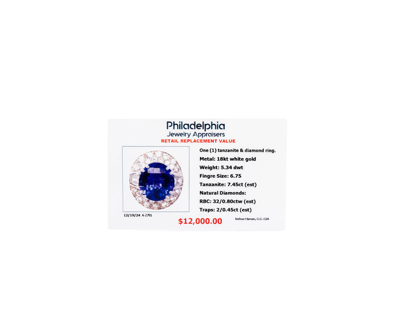 Women's 18K Tanzanite & 1.25ct Diamond Ring