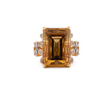 Women's 18k Citrine Diamond Ring 6.4dwt