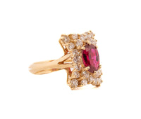 18K Yellow Gold Ruby & .80ct Diamond Ring