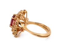 18K Yellow Gold Ruby & .80ct Diamond Ring