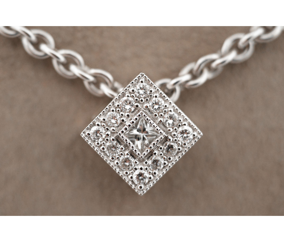 18kt White Gold Philippe Charriol "Alor" Diamond Stud Earrings & Necklace Set