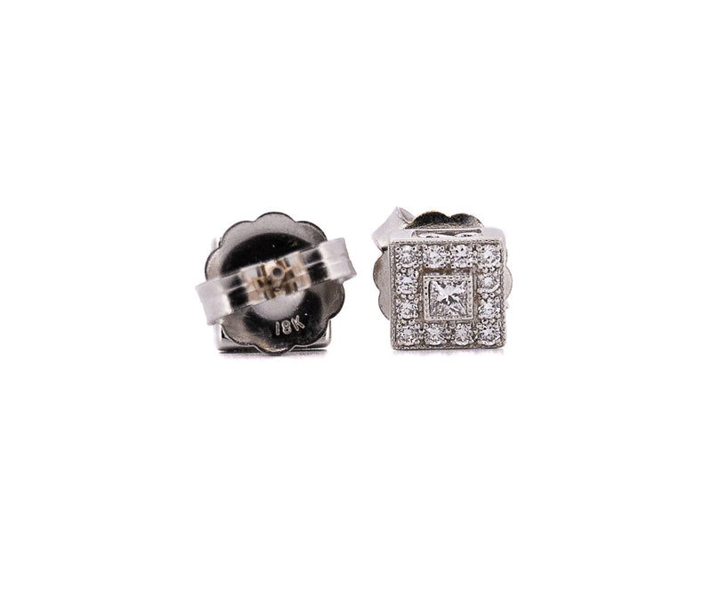 18kt White Gold Philippe Charriol "Alor" Diamond Stud Earrings & Necklace Set
