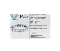 Platinum 2.53 CTW Round Natural Diamond Eternity Band
