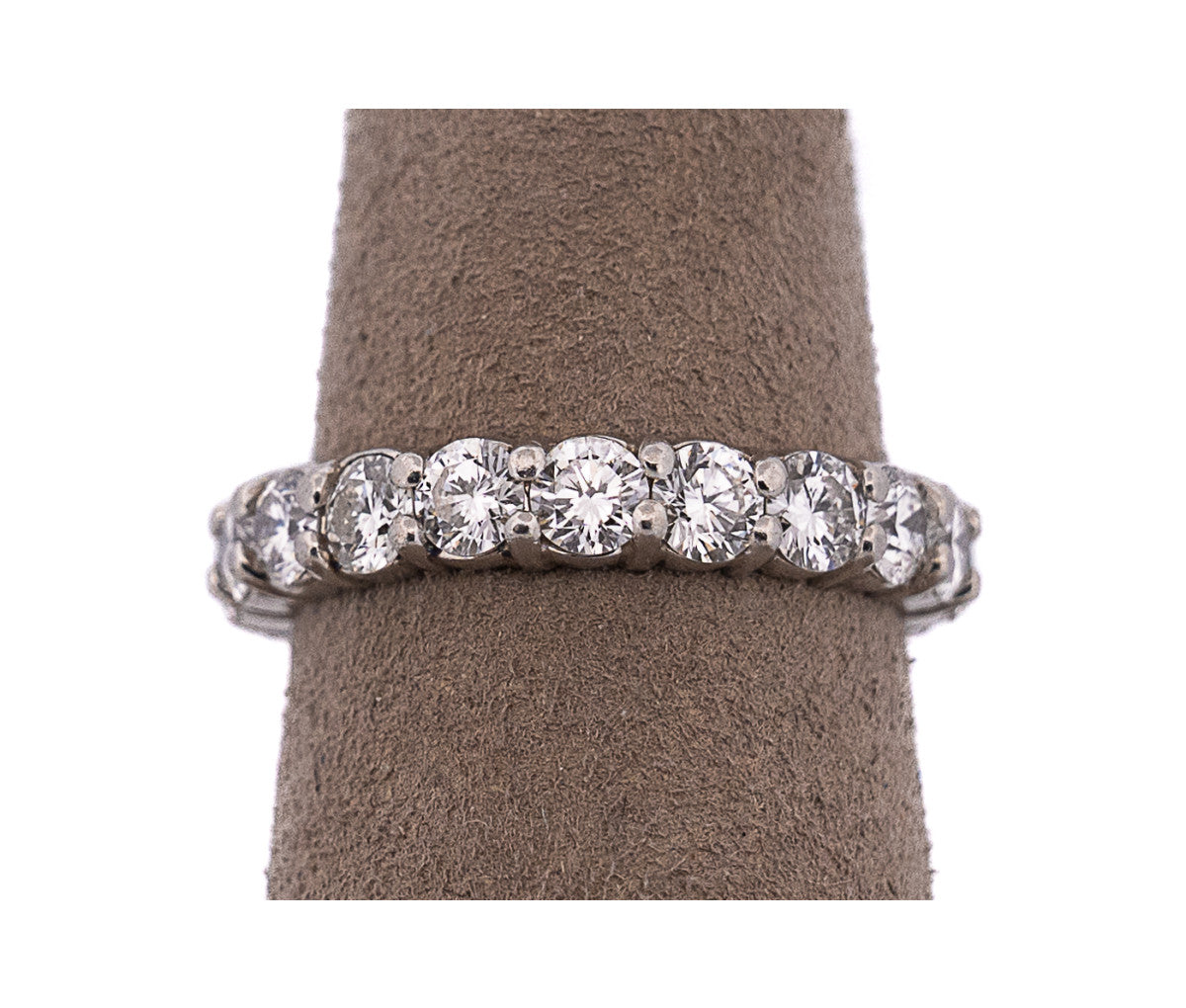 Platinum 2.53 CTW Round Natural Diamond Eternity Band