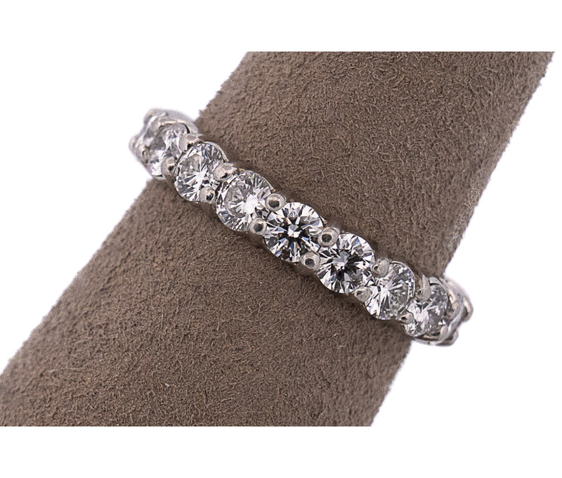 Platinum 2.53 CTW Round Natural Diamond Eternity Band