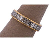 18K Yellow Gold 3.0 CTTW Emerald Natural Diamond Eternity Band