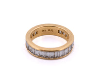 18K Yellow Gold 3.0 CTTW Emerald Natural Diamond Eternity Band