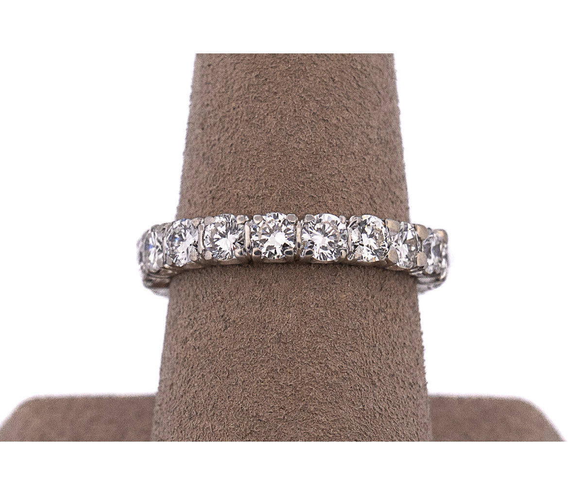 Platinum 2.69 CTW Round Natural Diamond Eternity Band