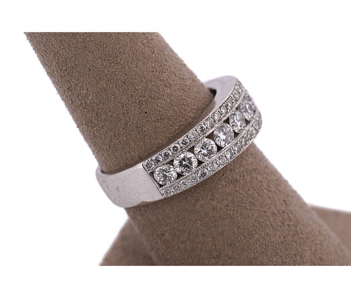 Women's 14k 1.35ct Diamond Three Row Band