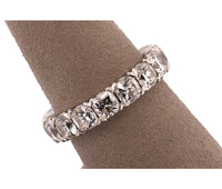 14K White Gold 5.92 CTW Cushion Cut Diamond Eternity Band