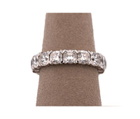 14K White Gold 5.92 CTW Cushion Cut Diamond Eternity Band