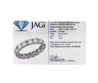 14K White Gold 5.92 CTW Cushion Cut Diamond Eternity Band