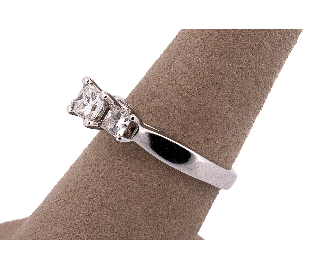 14K White Gold 1.45Ct Square Modified Brilliant Diamond Ring