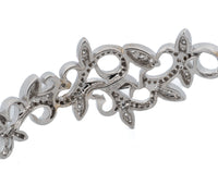 18kt White Gold Omate Filigree Style Diamond Cuff Bracelet