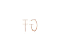 18k Rose Gold Tiffany and Co T Diamond Hoop Earrings