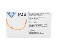 18k Yellow Gold 4.73 Ct Diamond San Marco Link Collar Necklace