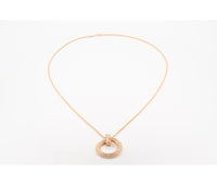 18k Rose Gold Tiffany and Co T1 Circle Pendant with Pavé Diamonds