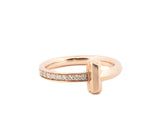 18k Rose Gold Tiffany and Co T1 Ring with .08ct in Diamonds