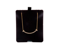 18k Rose Gold Tiffany and Co T Smile Diamond Necklace