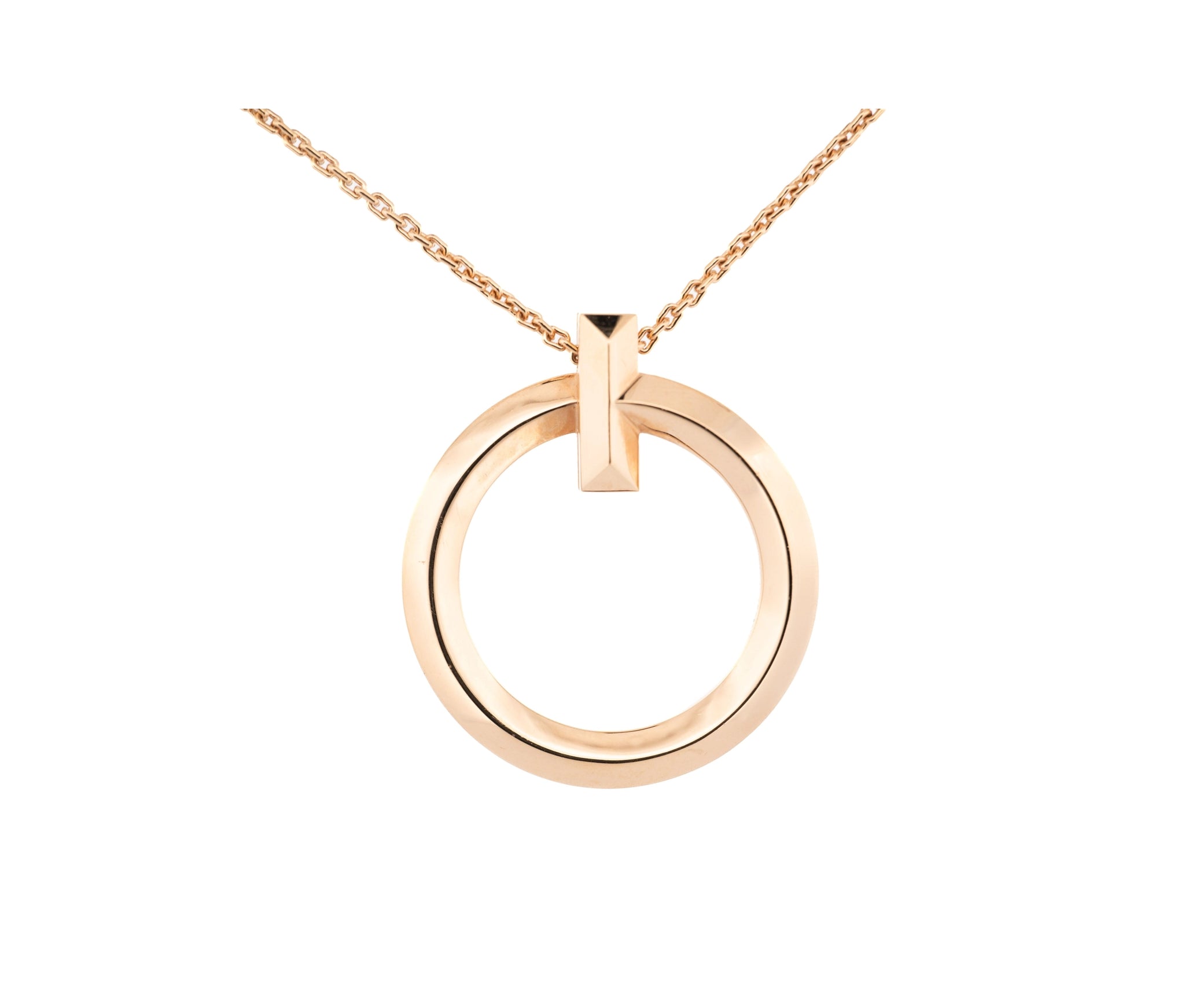 18k Rose Gold Tiffany and Co T1 Circle Pendant