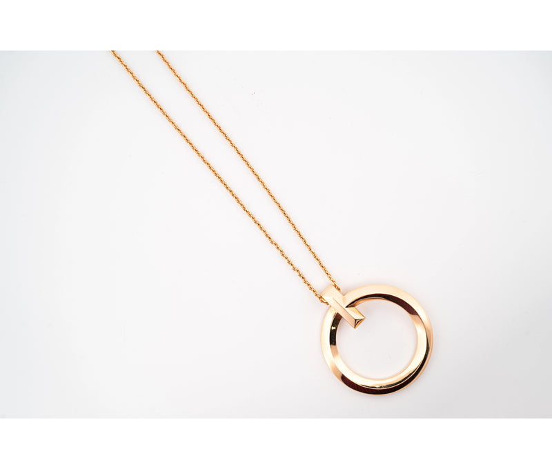 18k Rose Gold Tiffany and Co T1 Circle Pendant