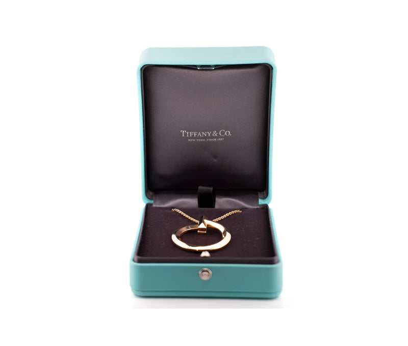 18k Rose Gold Tiffany and Co T1 Circle Pendant