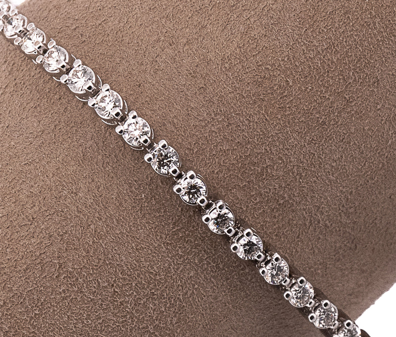 14k White Gold 1.5ct Diamond Tennis Bracelet