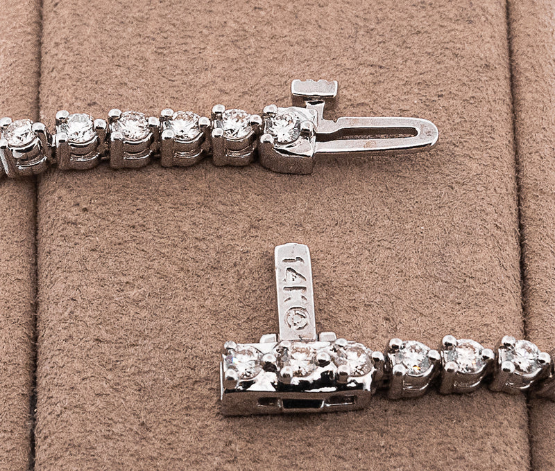 14k White Gold 1.5ct Diamond Tennis Bracelet