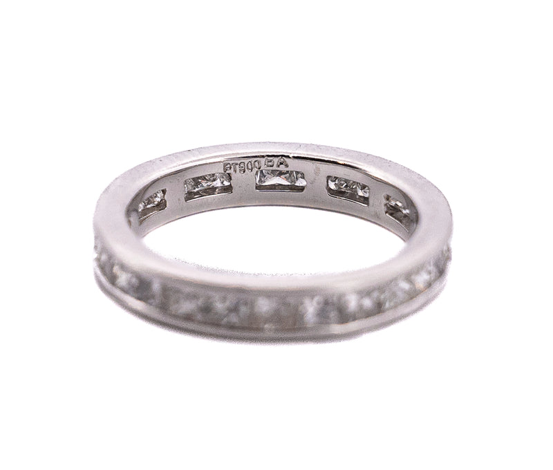 Platinum 1.82ct Princess Cut Diamond Eternity Band  Princess