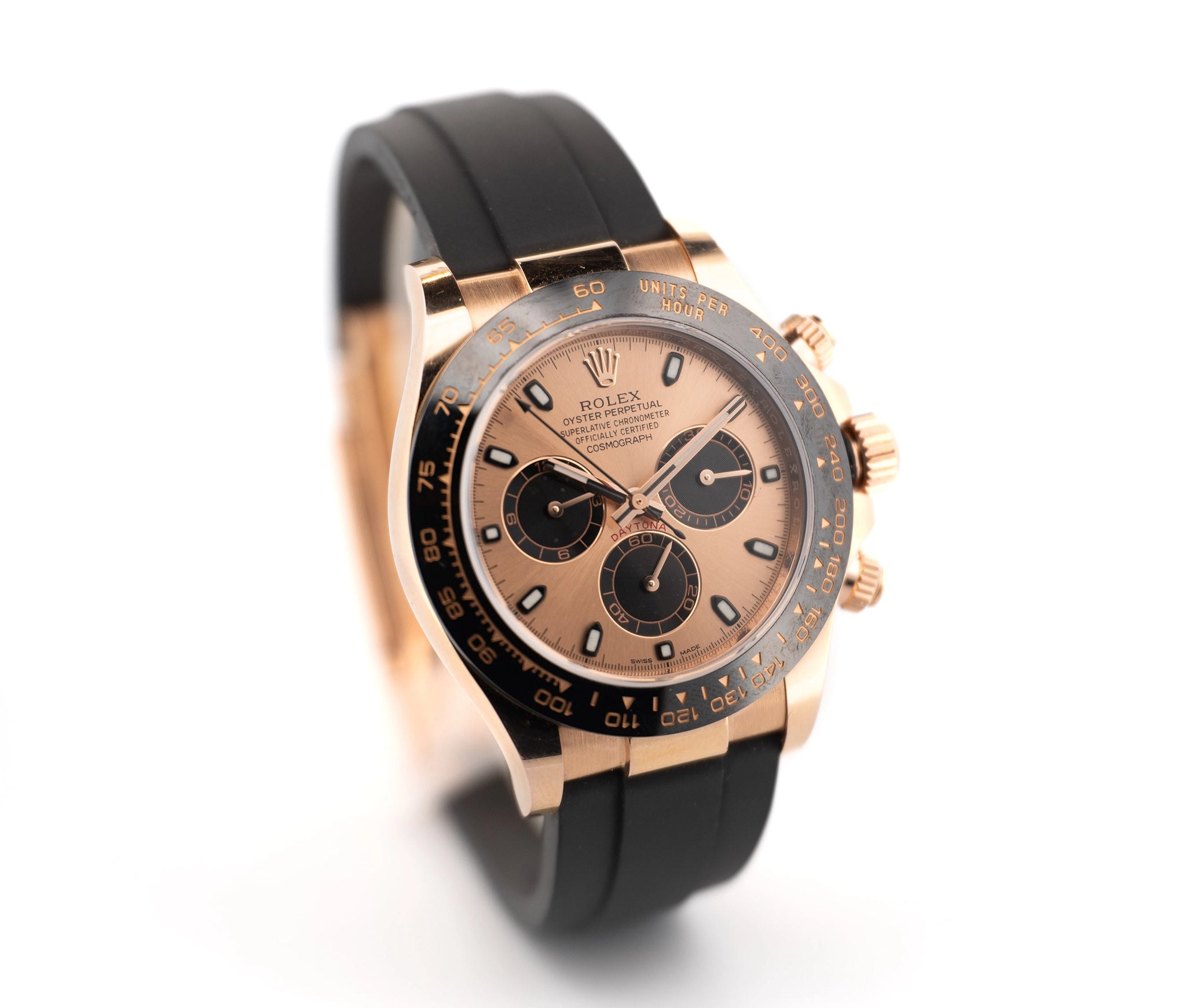 Rolex Cosmograph Daytona 18k Rose Gold with Black Ceramic Bezel