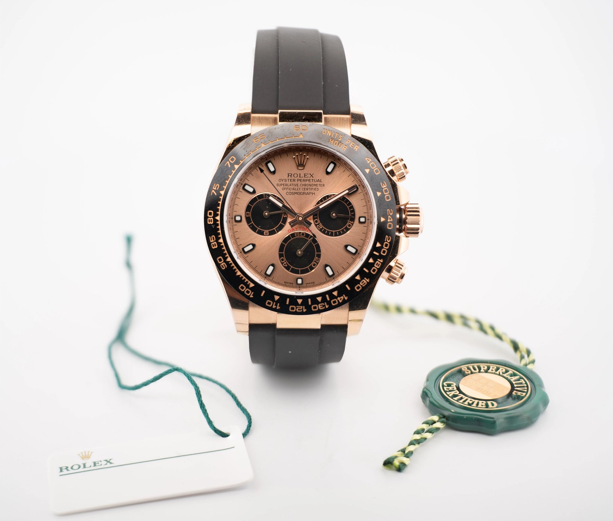 Rolex Cosmograph Daytona 18k Rose Gold with Black Ceramic Bezel