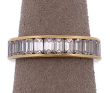 18K Yellow Gold 3.0 CTTW Emerald Natural Diamond Eternity Band