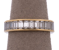 18K Yellow Gold 3.0 CTTW Emerald Natural Diamond Eternity Band