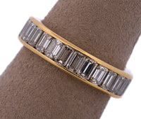 18K Yellow Gold 3.0 CTTW Emerald Natural Diamond Eternity Band