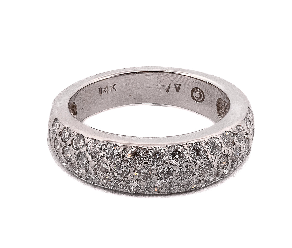 14k White Gold .43ct Diamond Band