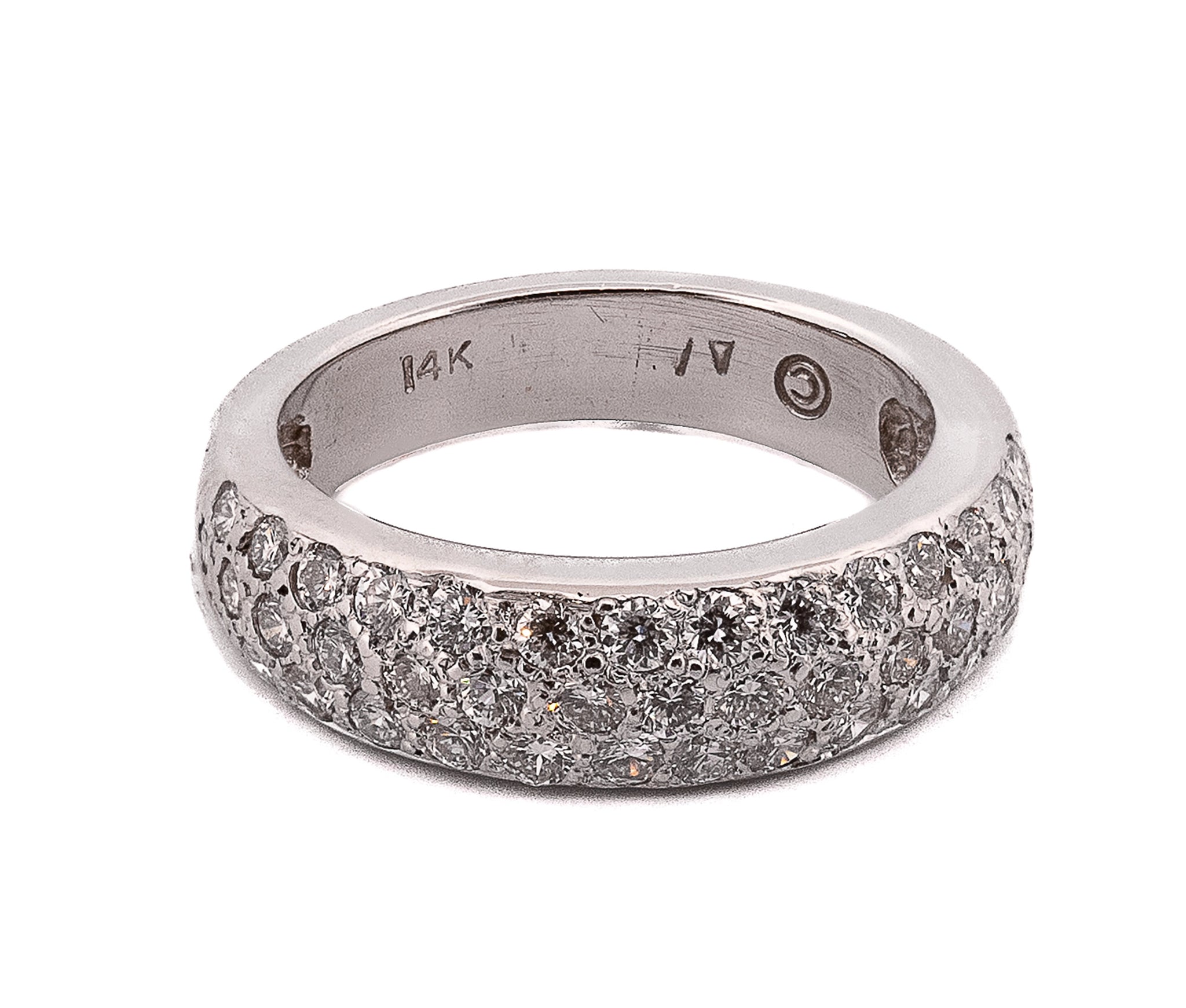 14K White Gold .43ct Diamond Band