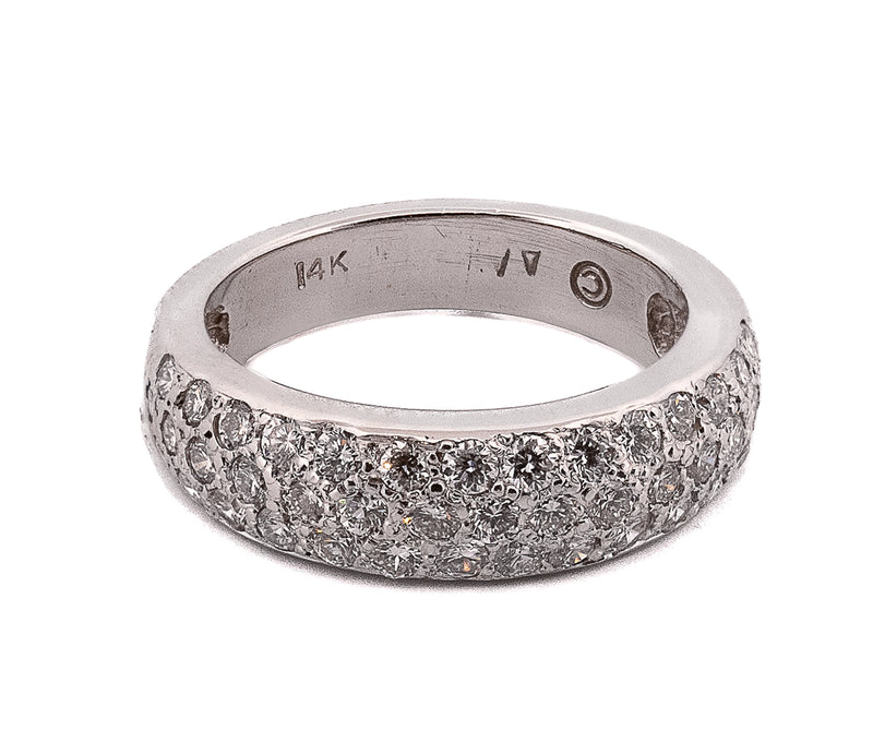 14k White Gold .43ct Diamond Band