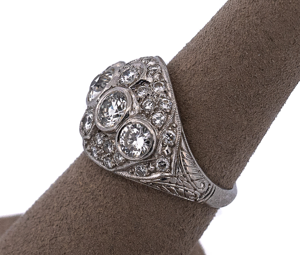 Platinum Original Art Deco 6.24ct Diamond Ring