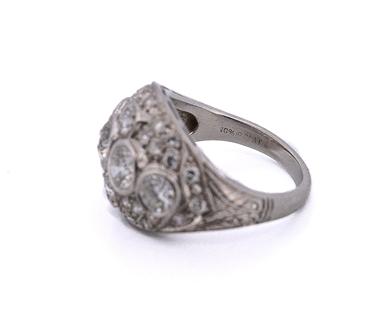 Platinum Original Art Deco 6.24ct Diamond Ring